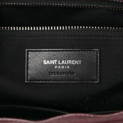 Saint Laurent Sheepskin Matelasse Chevron Large Monogram Shopping Bag Burgundy 6 of 10
