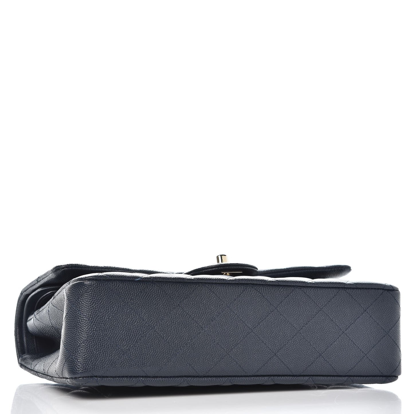Caviar Quilted Medium Double Flap Navy
