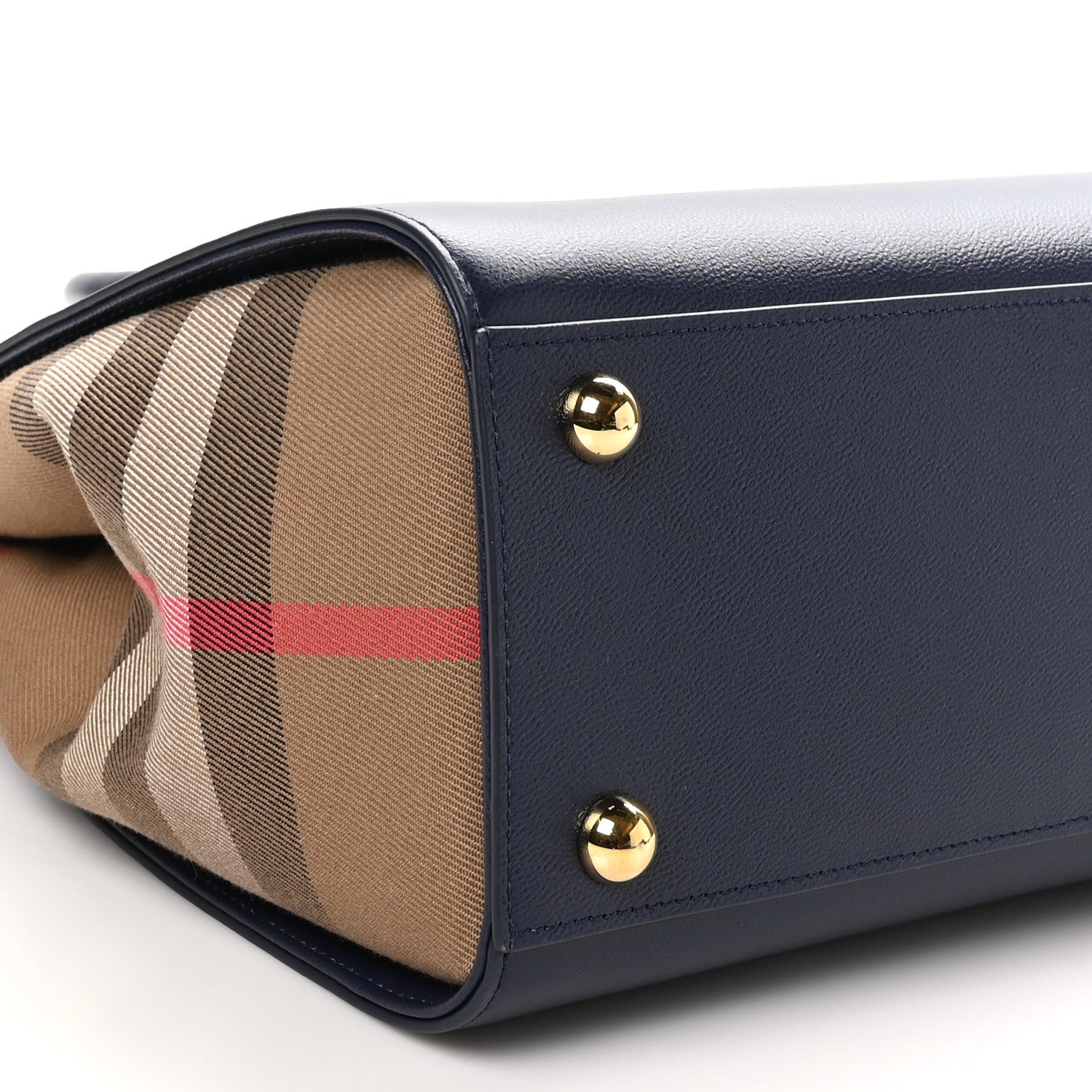 Burberry Calfskin Mega Check Small Banwell Tote Dark Canvas Blue 8 of 9