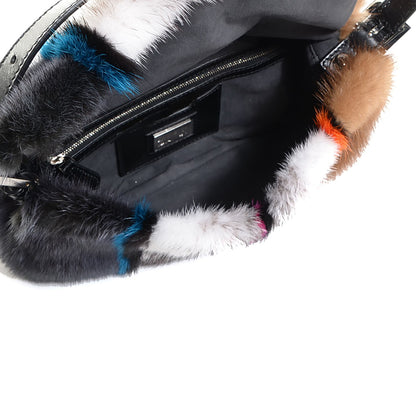 Fendi Mink Fur Striped Baguette Natural Multicolor 7 of 11