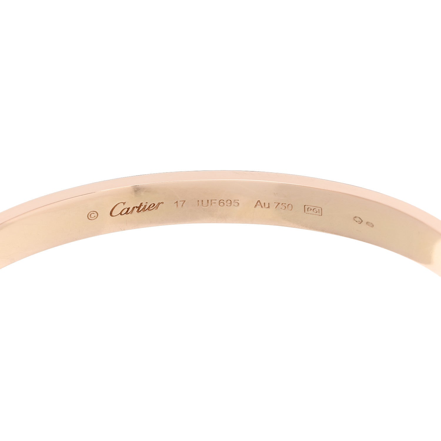 Cartier 18K Pink Gold LOVE Cuff Bracelet 17 3 of 3