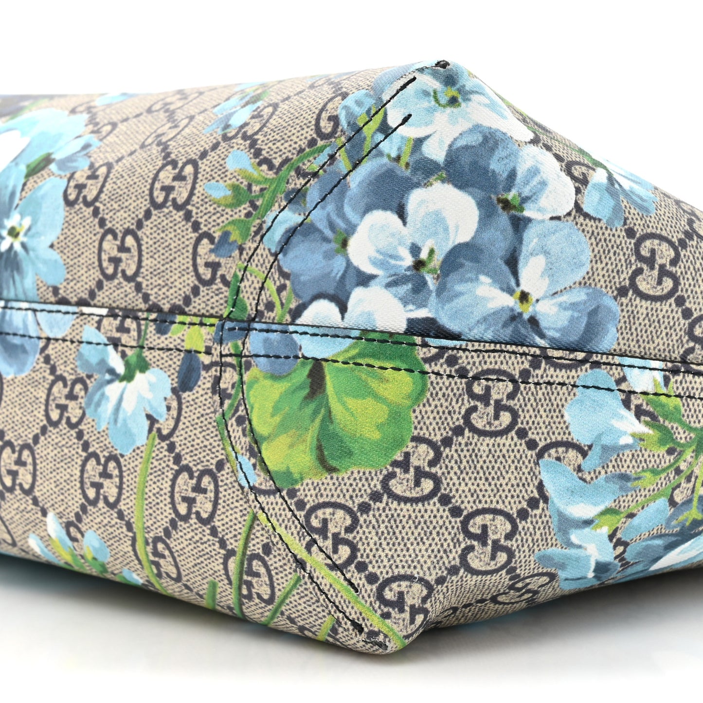 GG Supreme Monogram Blooms Medium Reversible Tote Beige Blue