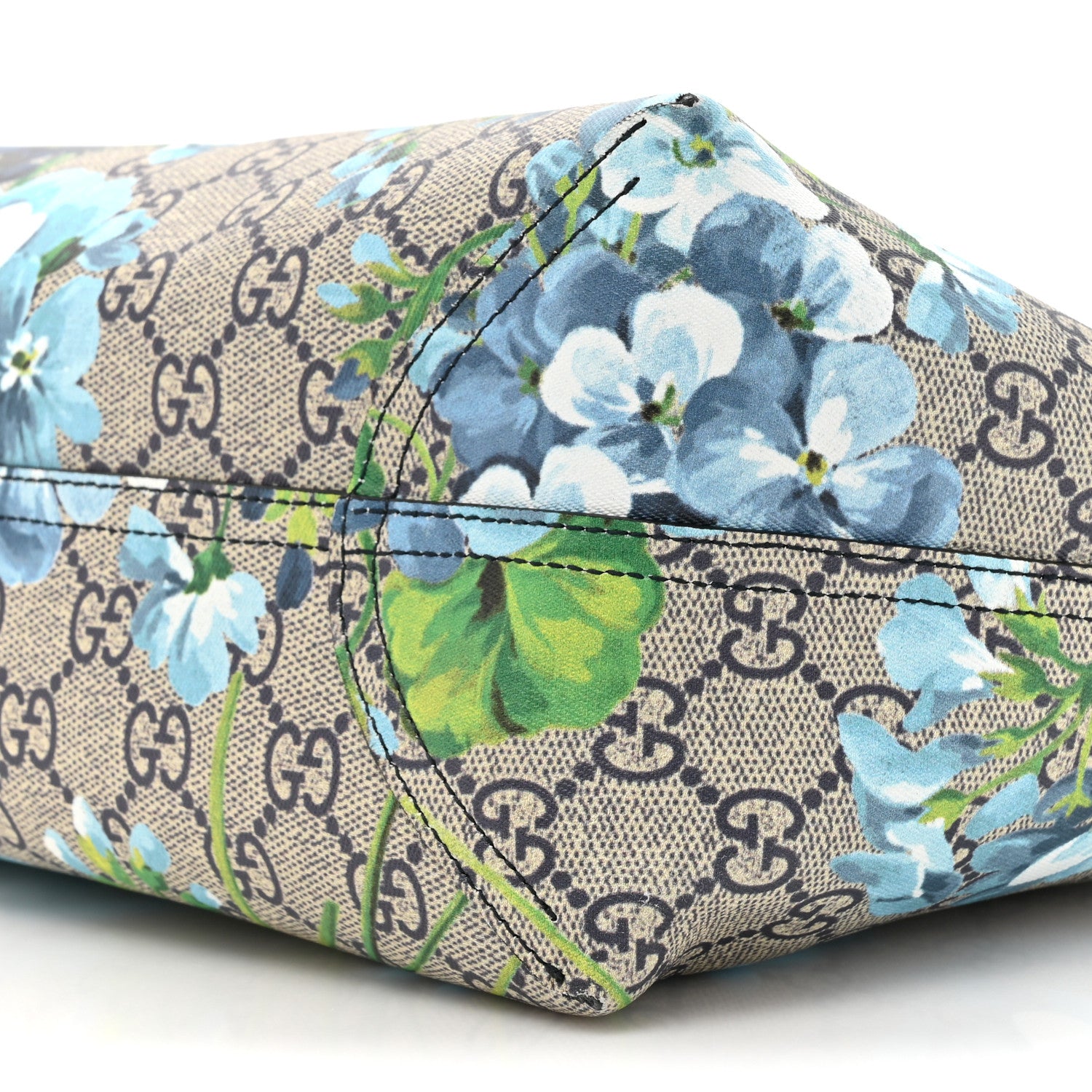 Gucci GG Supreme Monogram Blooms Medium Reversible Tote Beige Blue 12 of 22