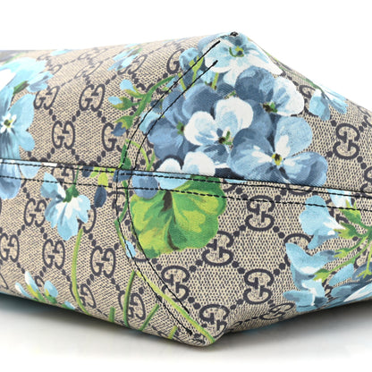 Gucci GG Supreme Monogram Blooms Medium Reversible Tote Beige Blue 12 of 22