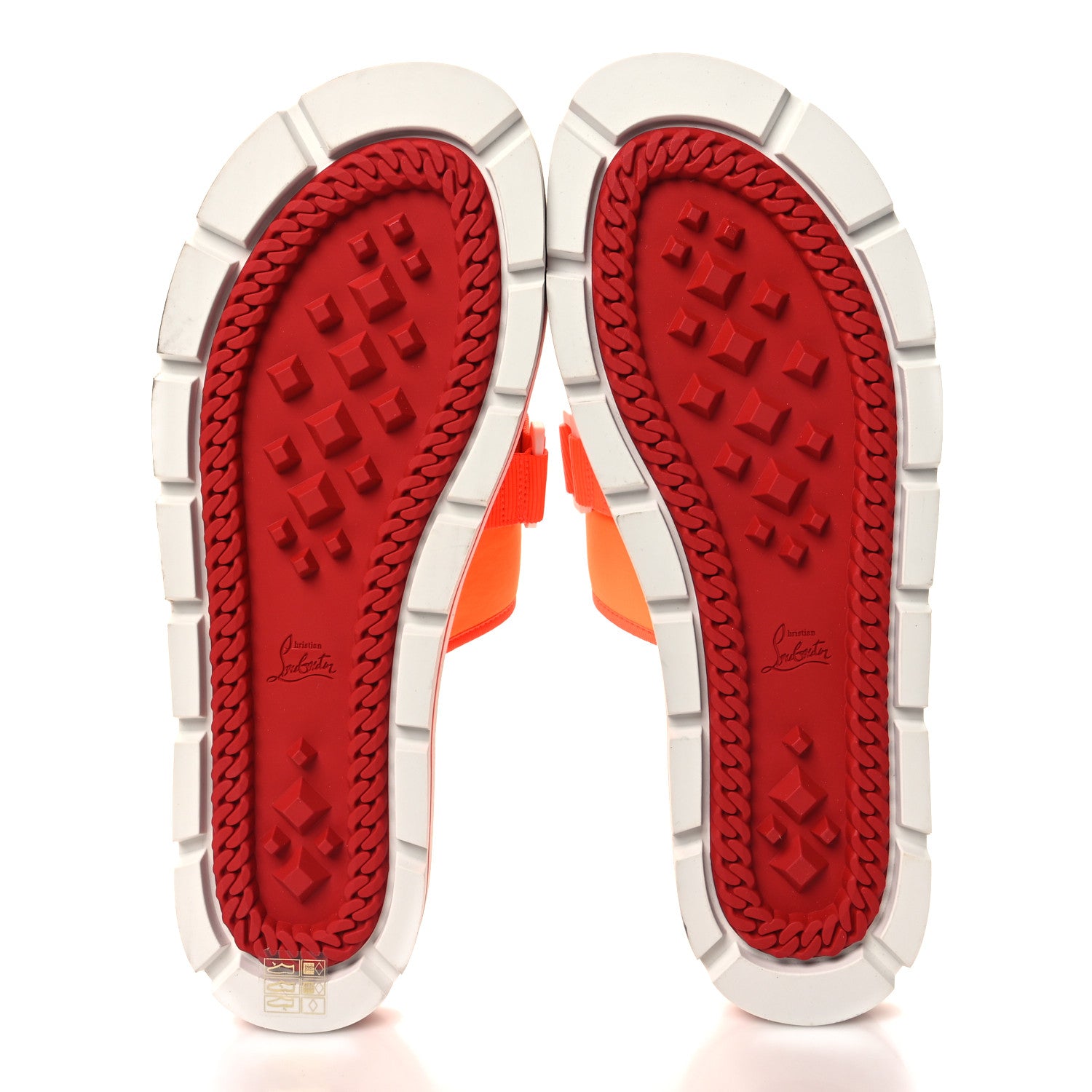 Christian Louboutin Neoprene Mens Siwa Clip Flat Sandals 46 Fluo Orange 5 of 7