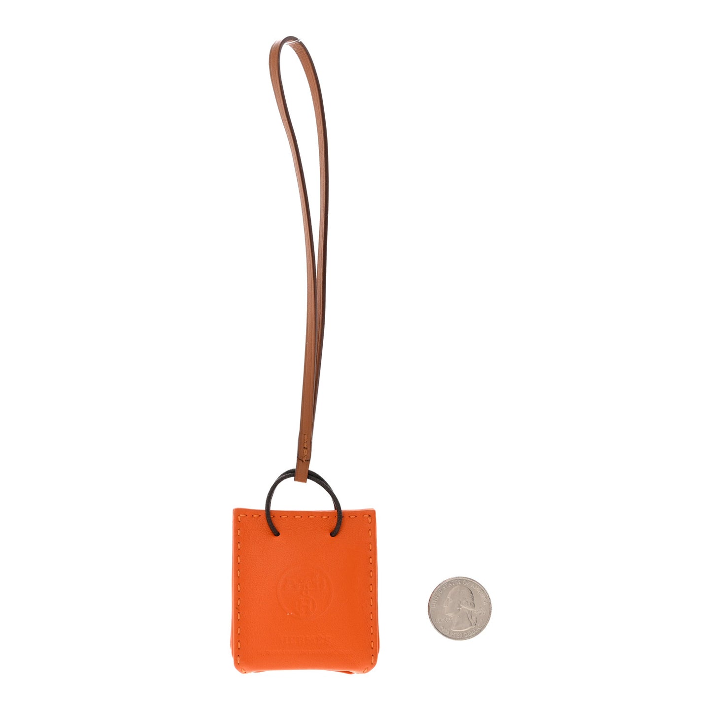 Milo Lambskin Swift Shopping Bag Charm Feu Gold