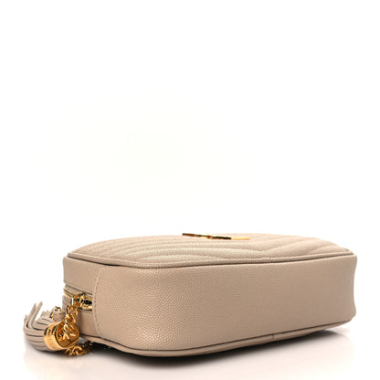 Saint Laurent Grain De Poudre Matelasse Monogram Mini Lou Camera Bag Dark Beige 3 of 8