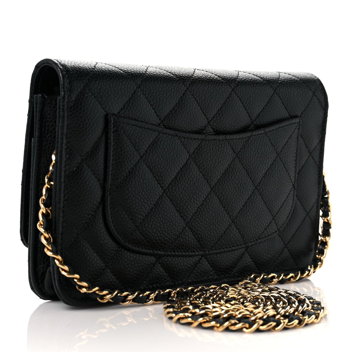 Caviar Quilted Wallet On Chain WOC Black