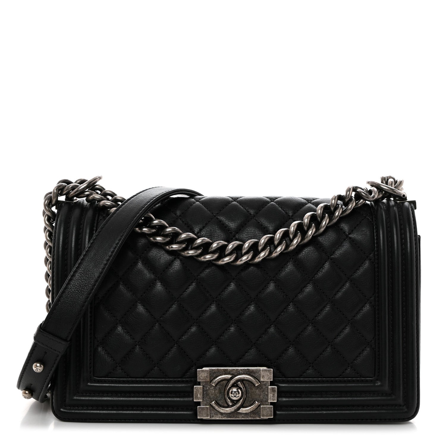 Chanel Calfskin Quilted Medium Boy Flap Black 1 of 10