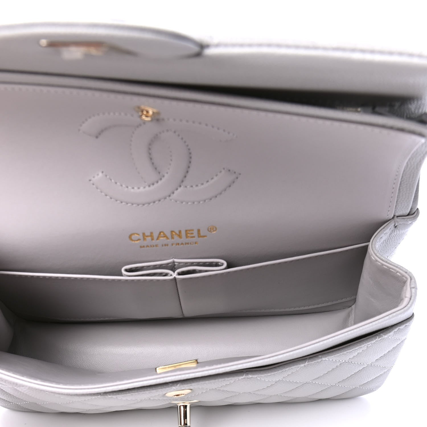 Chanel Caviar Quilted Small Double Flap Grey 4 of 6