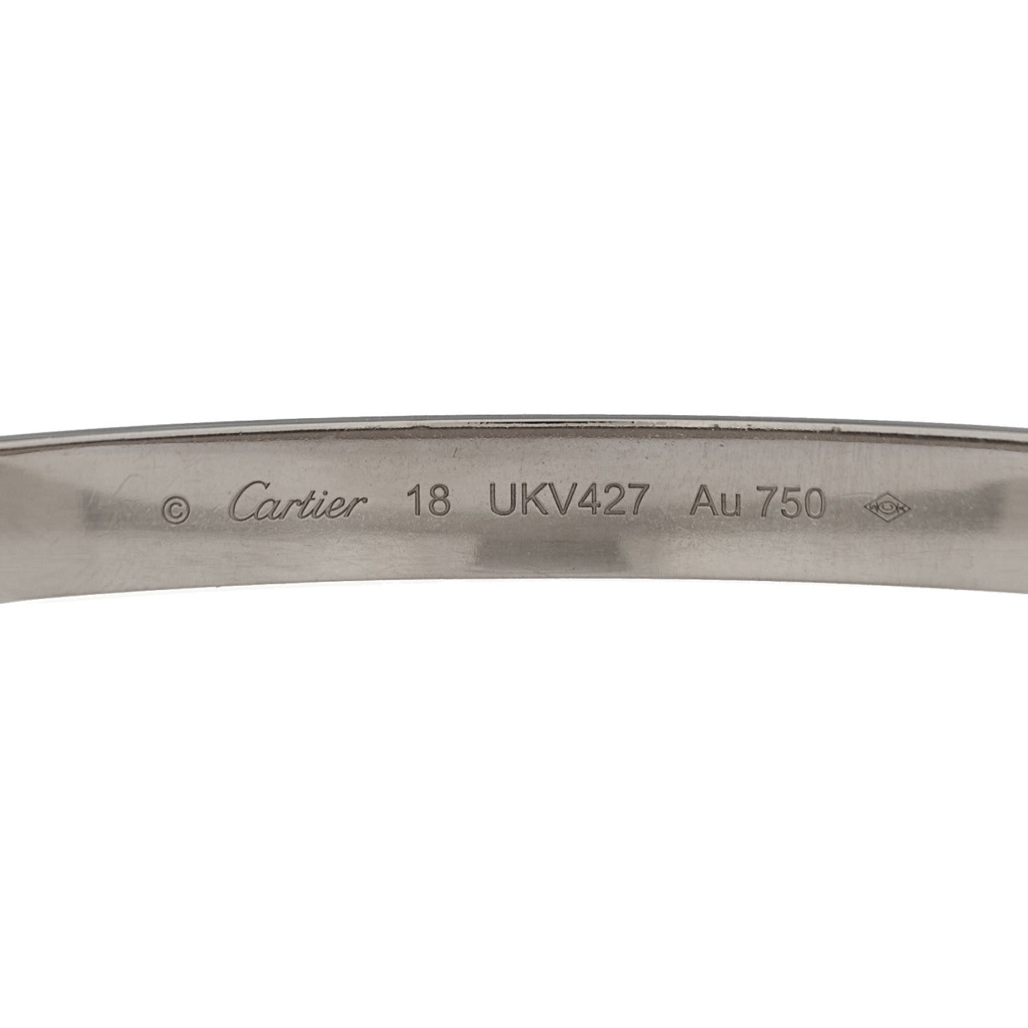 Cartier 18K White Gold LOVE Bracelet 18 3 of 8