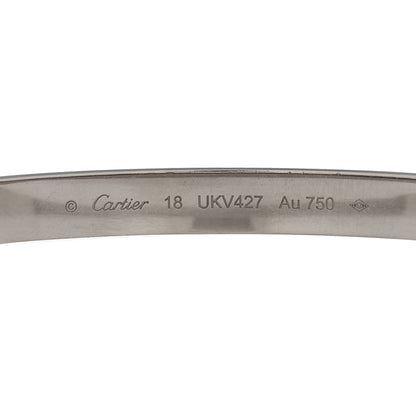 Cartier 18K White Gold LOVE Bracelet 18 3 of 8