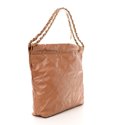 Chanel Shiny Calfskin Quilted Small Chanel 22 Camel 4 of 11