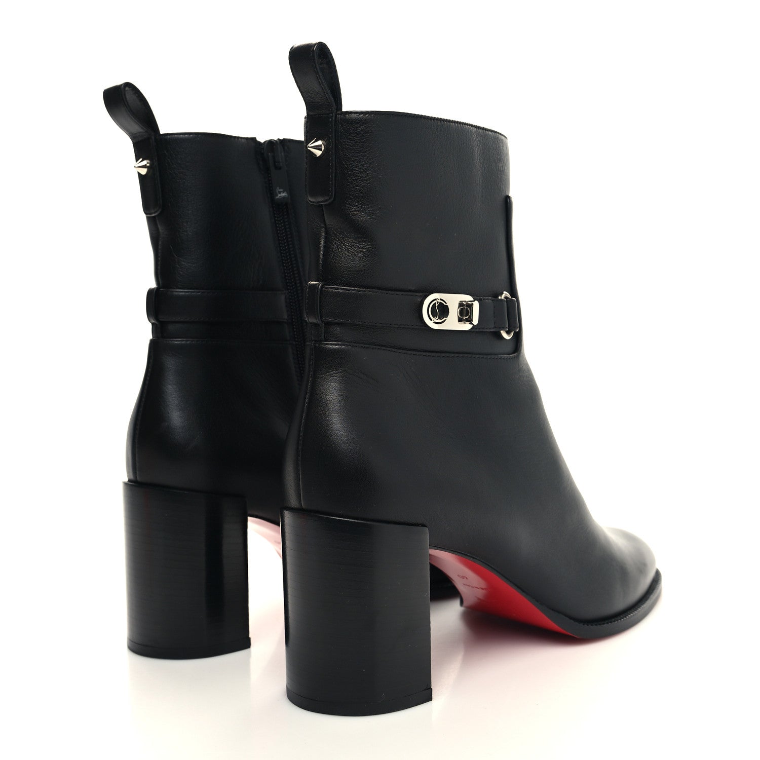 Christian Louboutin Calfskin Lock Booty 70 Ankle Boots 40 Black 4 of 8
