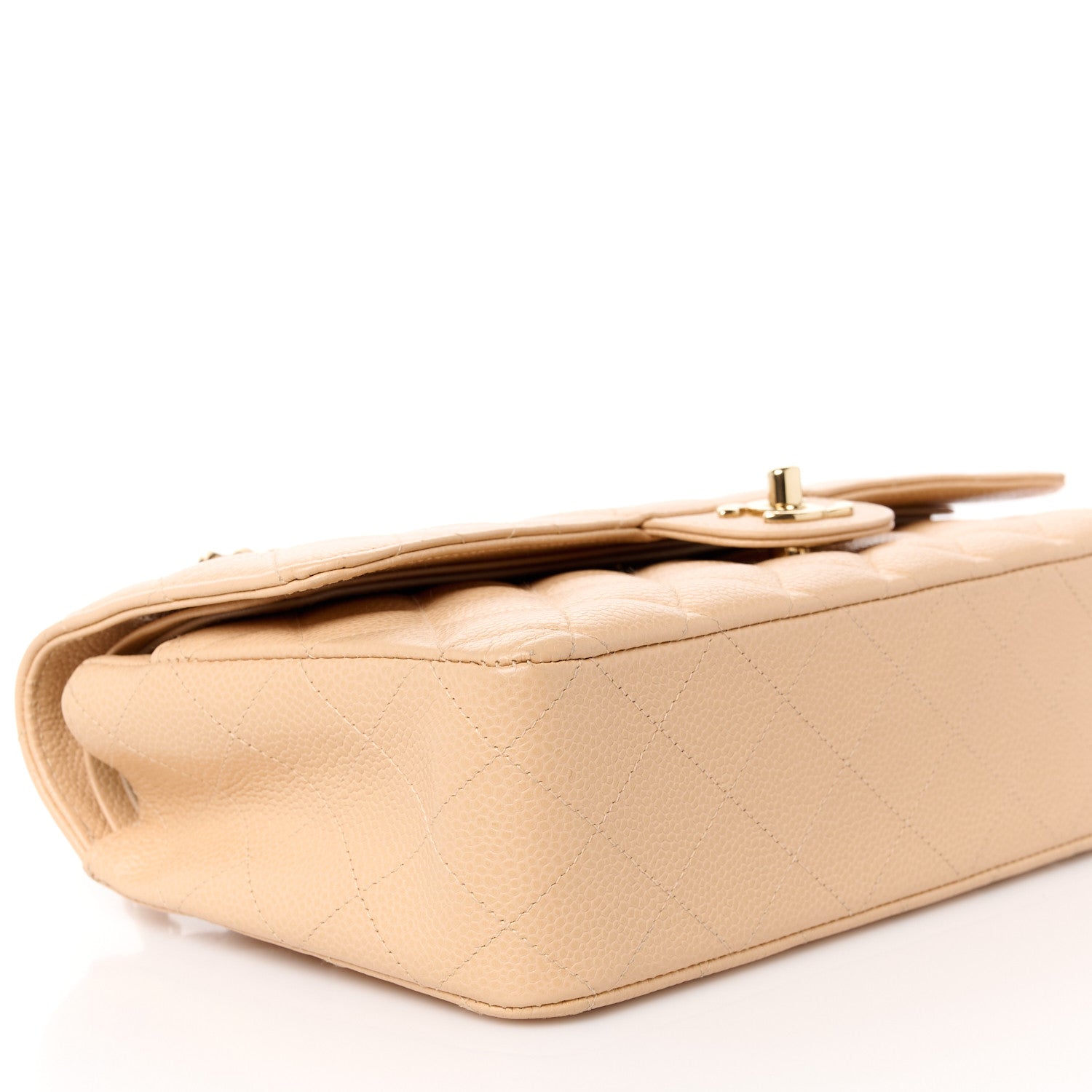 Chanel Caviar Quilted Medium Double Flap Beige 10 of 12