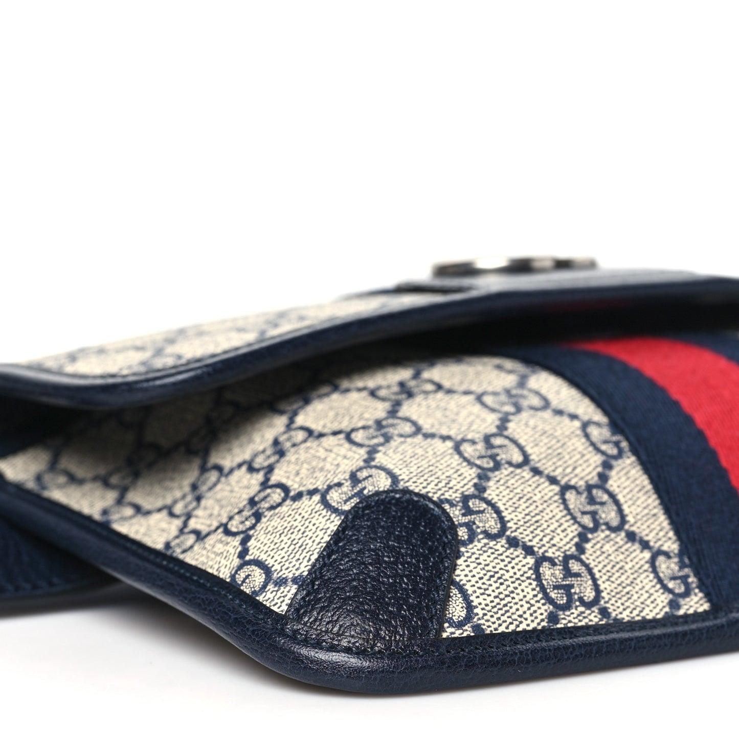 GG Supreme Monogram Web Small Ophidia Belt Bag 90 36 Beige Navy