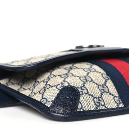 Gucci GG Supreme Monogram Web Small Ophidia Belt Bag 90 36 Beige Navy 9 of 10