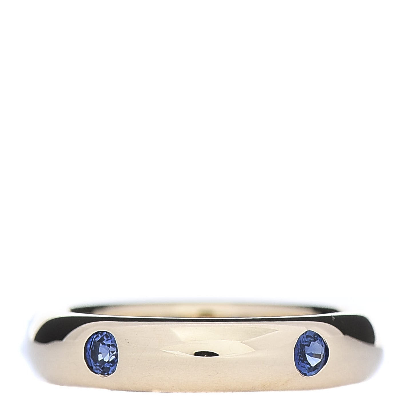 18K Yellow Gold Blue Sapphire 4mm Wedding Band Ring 48 4.5