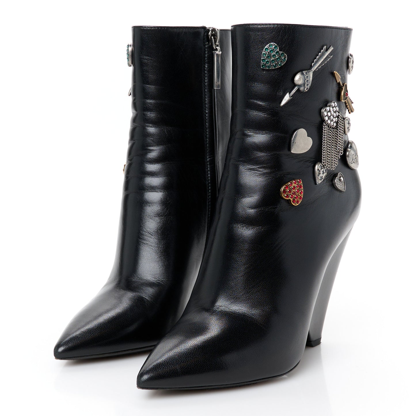 Lambskin Niki 105 Pin Booties 36 Black