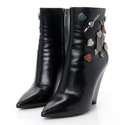 Saint Laurent Lambskin Niki 105 Pin Booties 36 Black 4 of 10