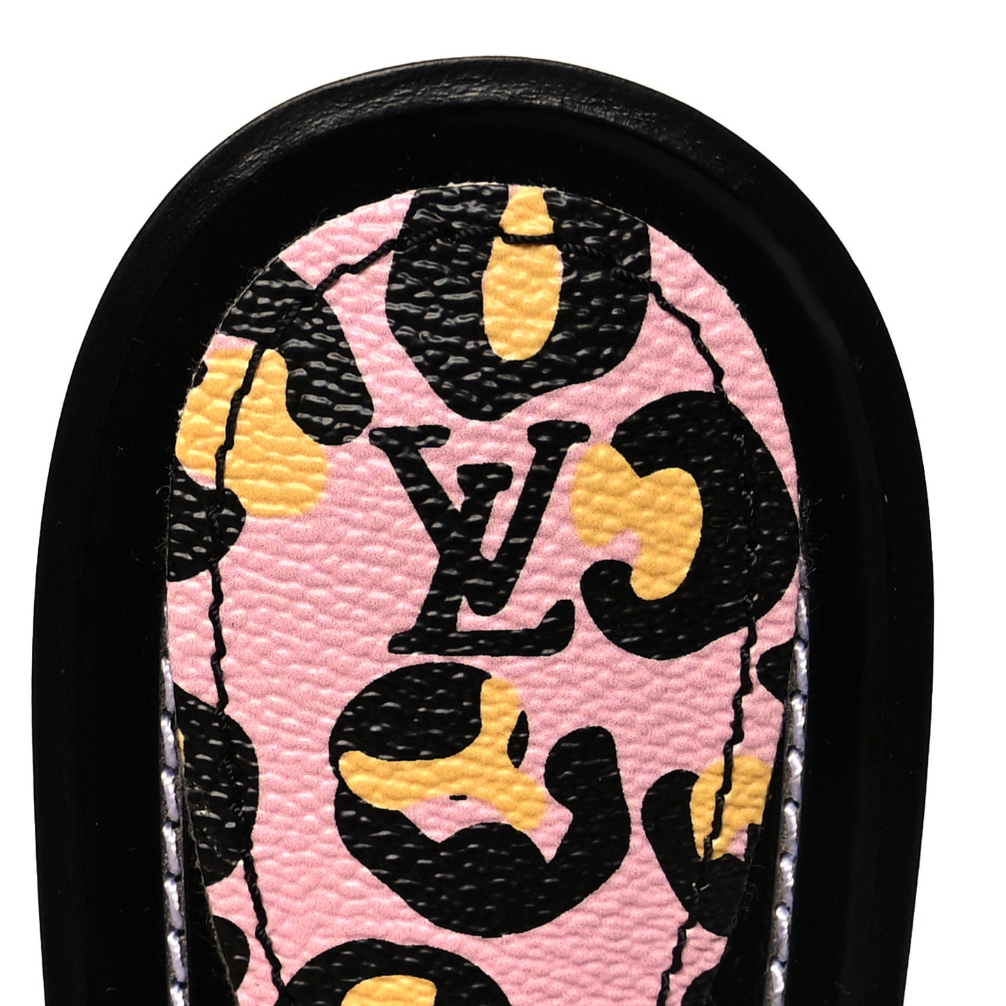 Monogram Wild At Heart Lock It Flat Mule 38 Black
