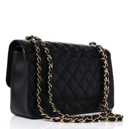 Chanel Caviar Quilted Jumbo Double Flap Black 3 of 12