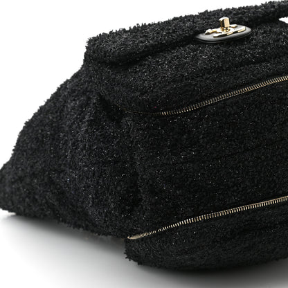 Chanel Tweed Coco Beach Convertible Flap Tote Black 10 of 11