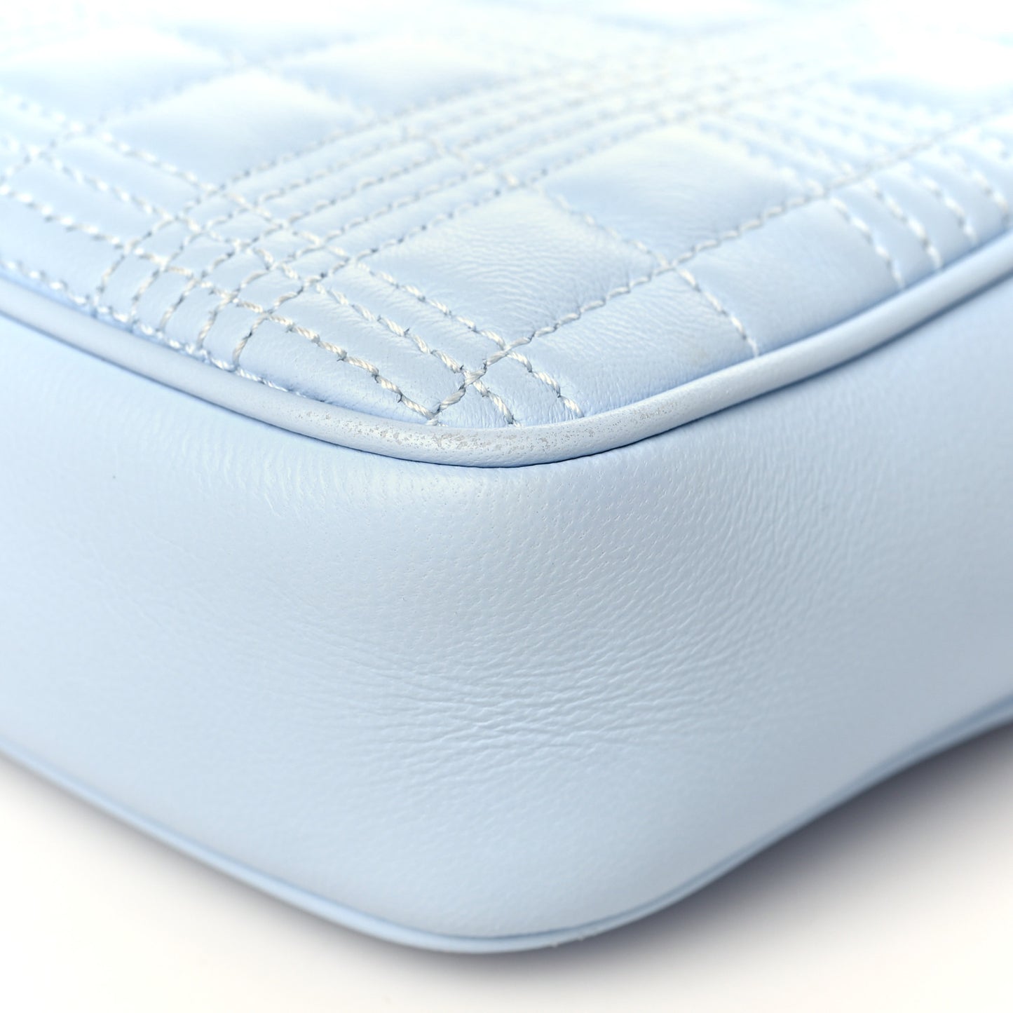 Lambskin Quilted Camera Bag Pale Blue