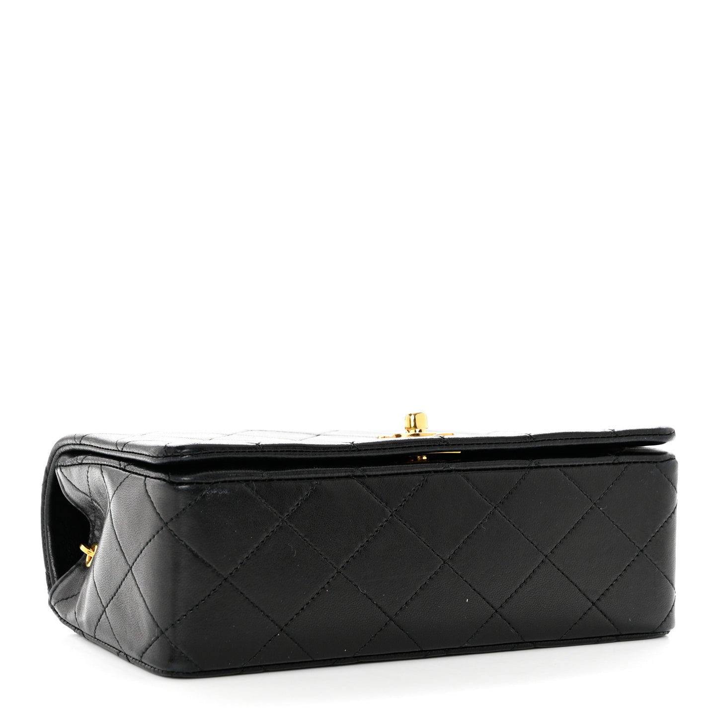 Lambskin Quilted Small Single Flap Black