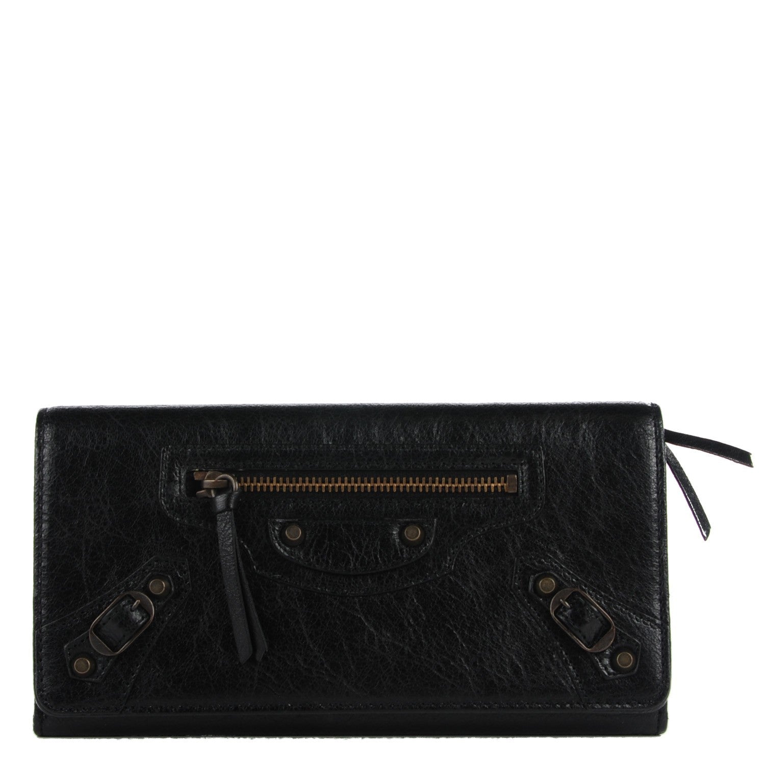 Balenciaga Agneau Classic Hardware Money Wallet Black 1 of 8
