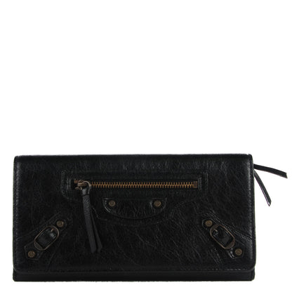 Balenciaga Agneau Classic Hardware Money Wallet Black 1 of 8