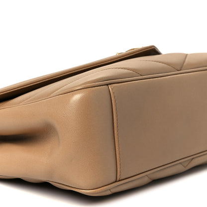 Saint Laurent Lambskin Chevron Quilted Medium LouLou Natural Tan 13 of 15