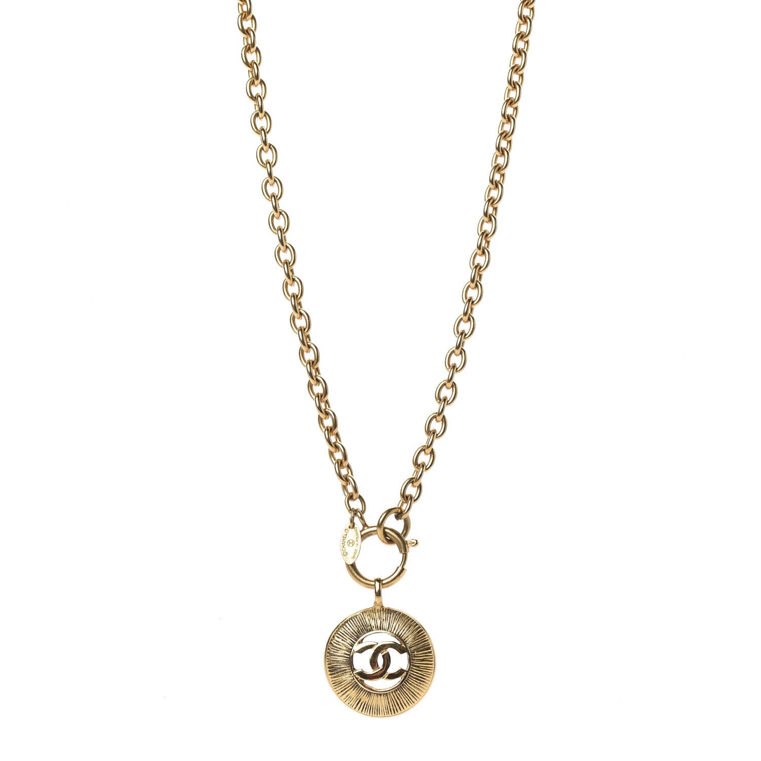 Chanel CC Medallion Chain Necklace Gold 1 of 5