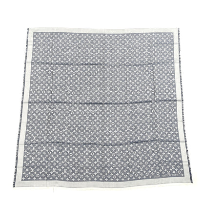 Louis Vuitton Silk Wool Monogram Denim Shawl Blue 1 of 3