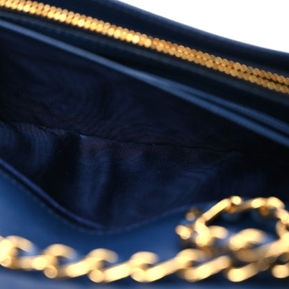 Prada Saffiano Metal Oro Chain Wallet Bleuette 8 of 18