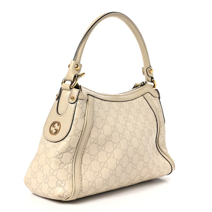 Gucci Guccissima Small Scarlett Studded Interlocking G Hobo Off White 3 of 10