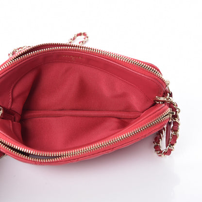 Chanel Lambskin Quilted Small Clutch With Chain Dark Pink 5 of 9