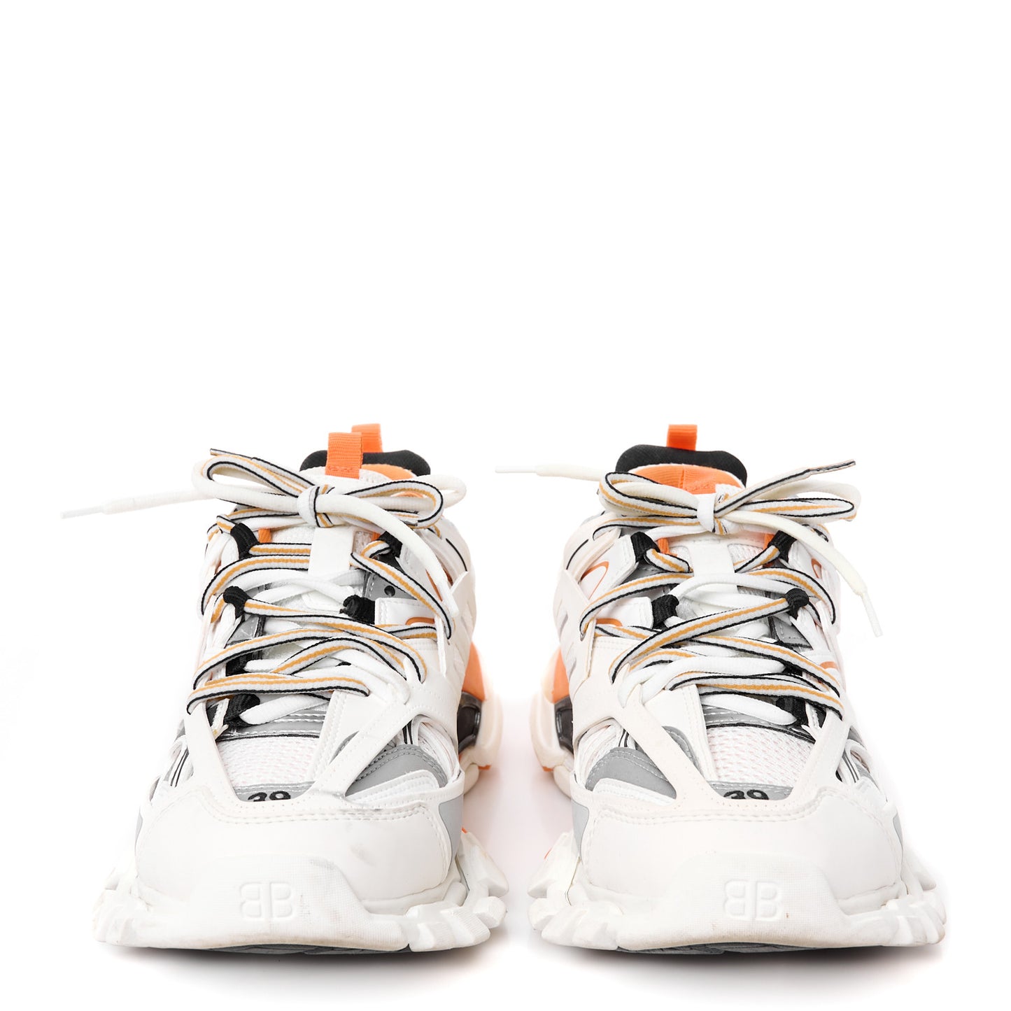 Rubber Mesh Fabric Recycled Sole Womens Track Sneakers 39 White Orange