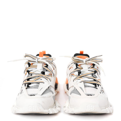 Balenciaga Rubber Mesh Fabric Recycled Sole Womens Track Sneakers 39 White Orange 3 of 10