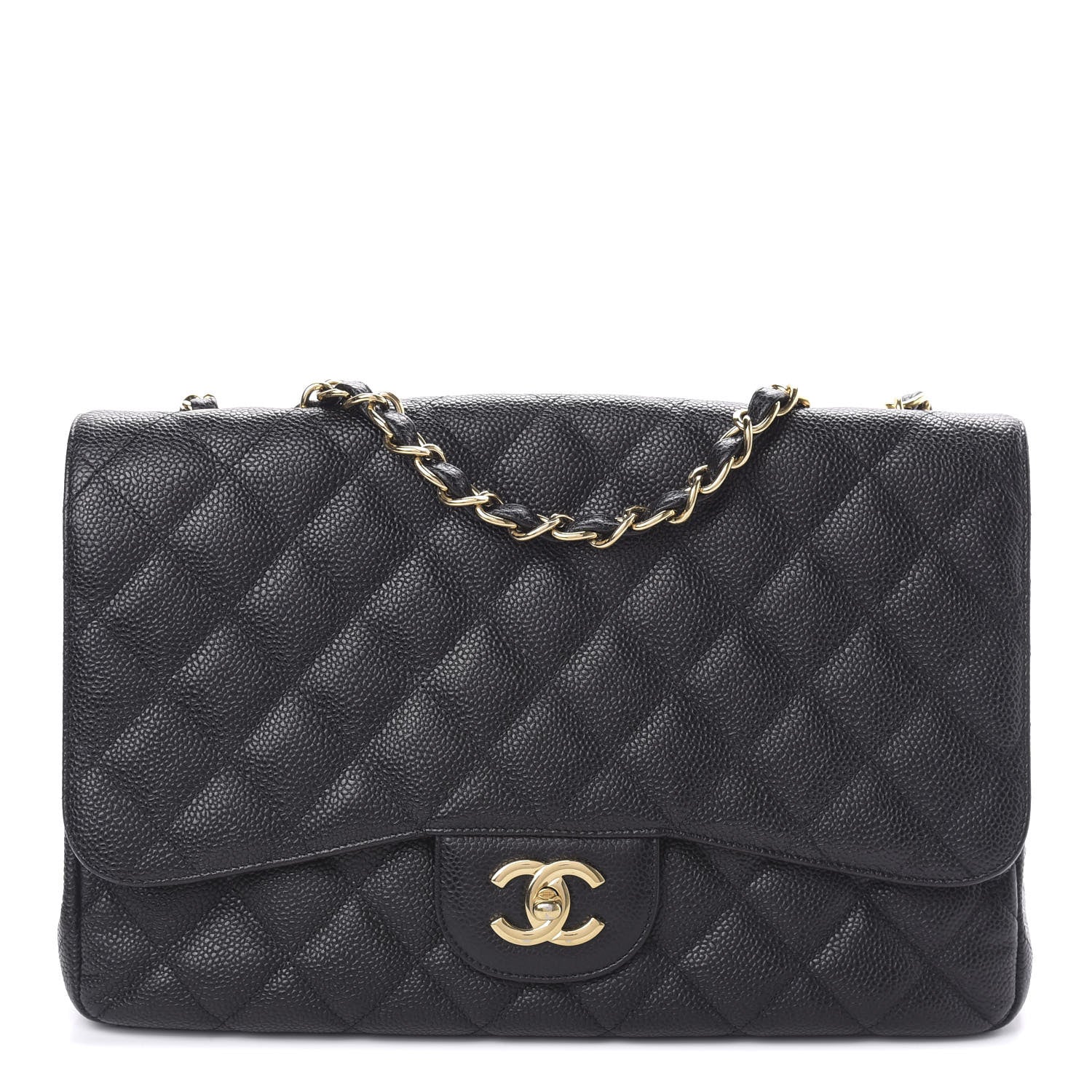 Chanel Caviar Quilted Jumbo Single Flap Black 1 of 11