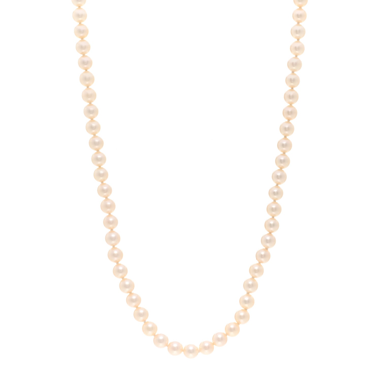 Tiffany 18K Yellow Gold 6-6.5mm Pearl Signature Necklace 1 of 4