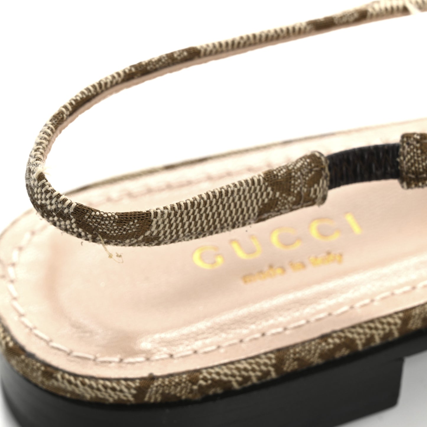 Monogram Horsebit Womens Slingback Ballet Flat 36.5 Beige Ebony Cocoa