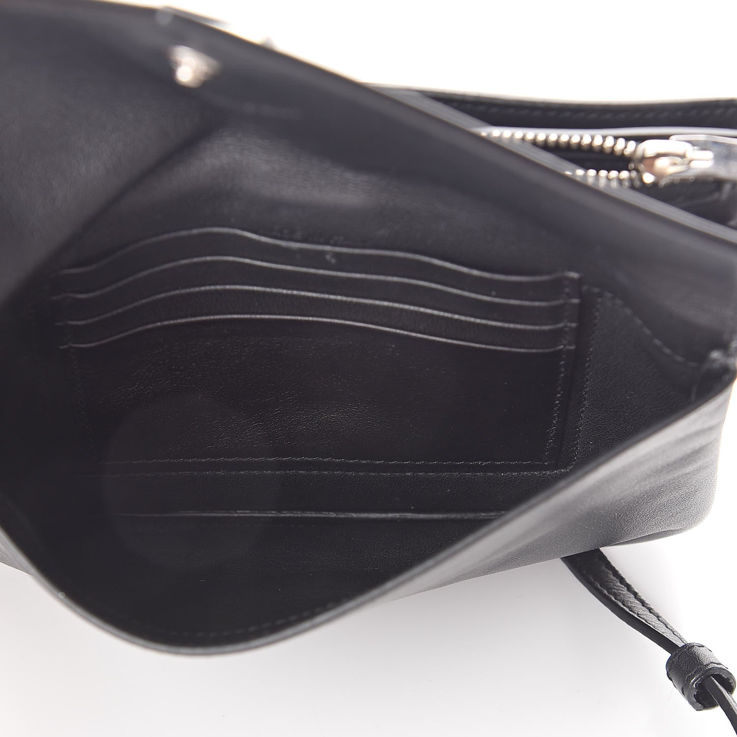Saint Laurent Calfskin Monogram Tri Pocket Crossbody Bag Black 7 of 10