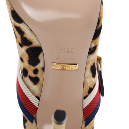 Gucci Malaga Kid Leopard Print Pumps 35.5 Natural 6 of 10