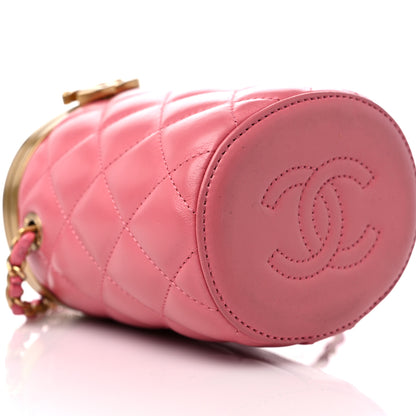 Chanel Lambskin Quilted Mini Crown Box Bag Pink 8 of 9