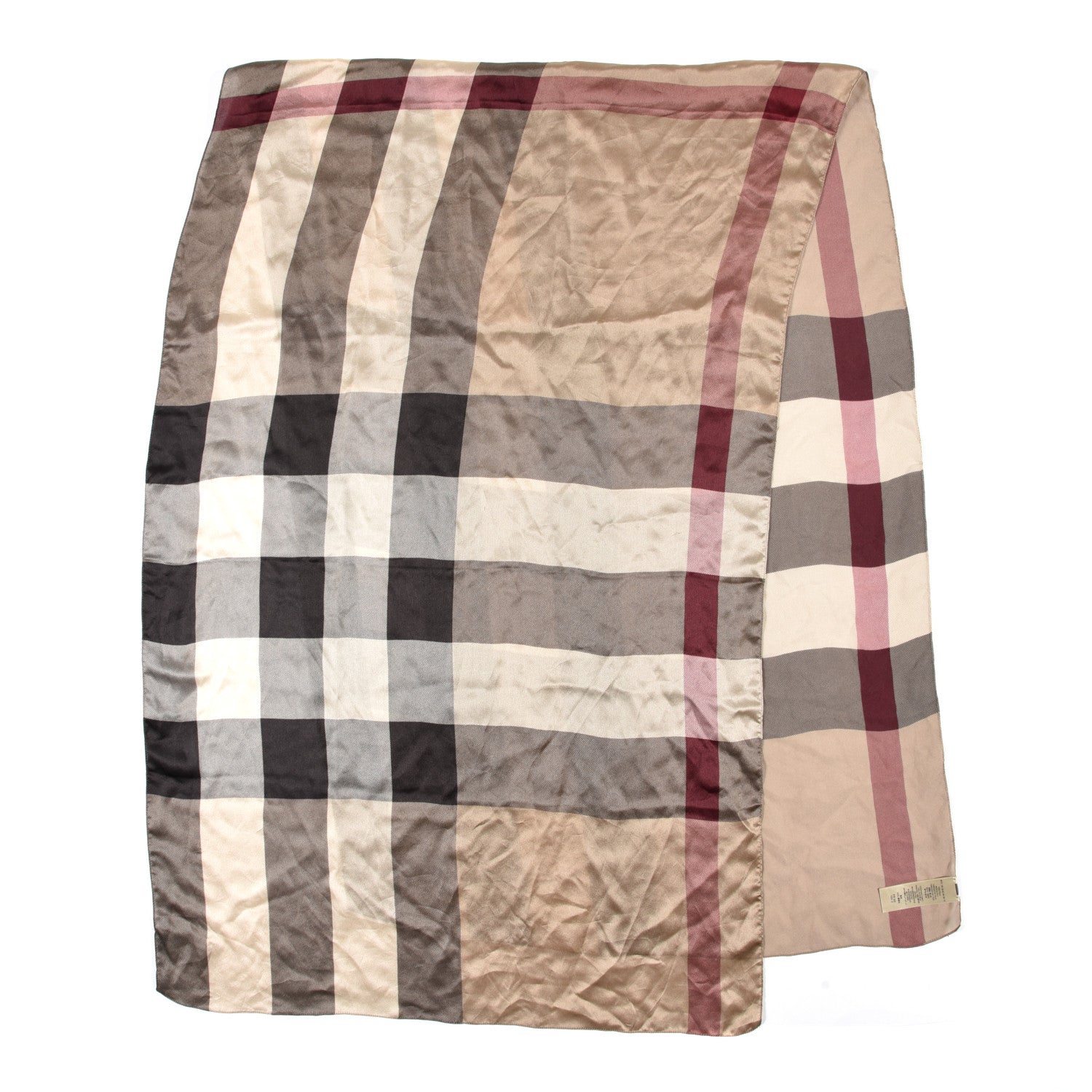 Burberry Silk Giant Check Lightweight Scarf Camel 2 of 4