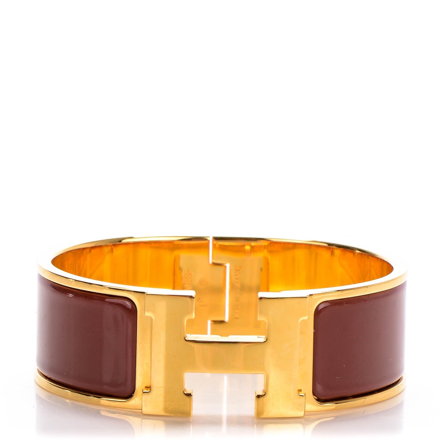 Hermes Enamel Wide Clic Clac H Bracelet GM Moka 1 of 6