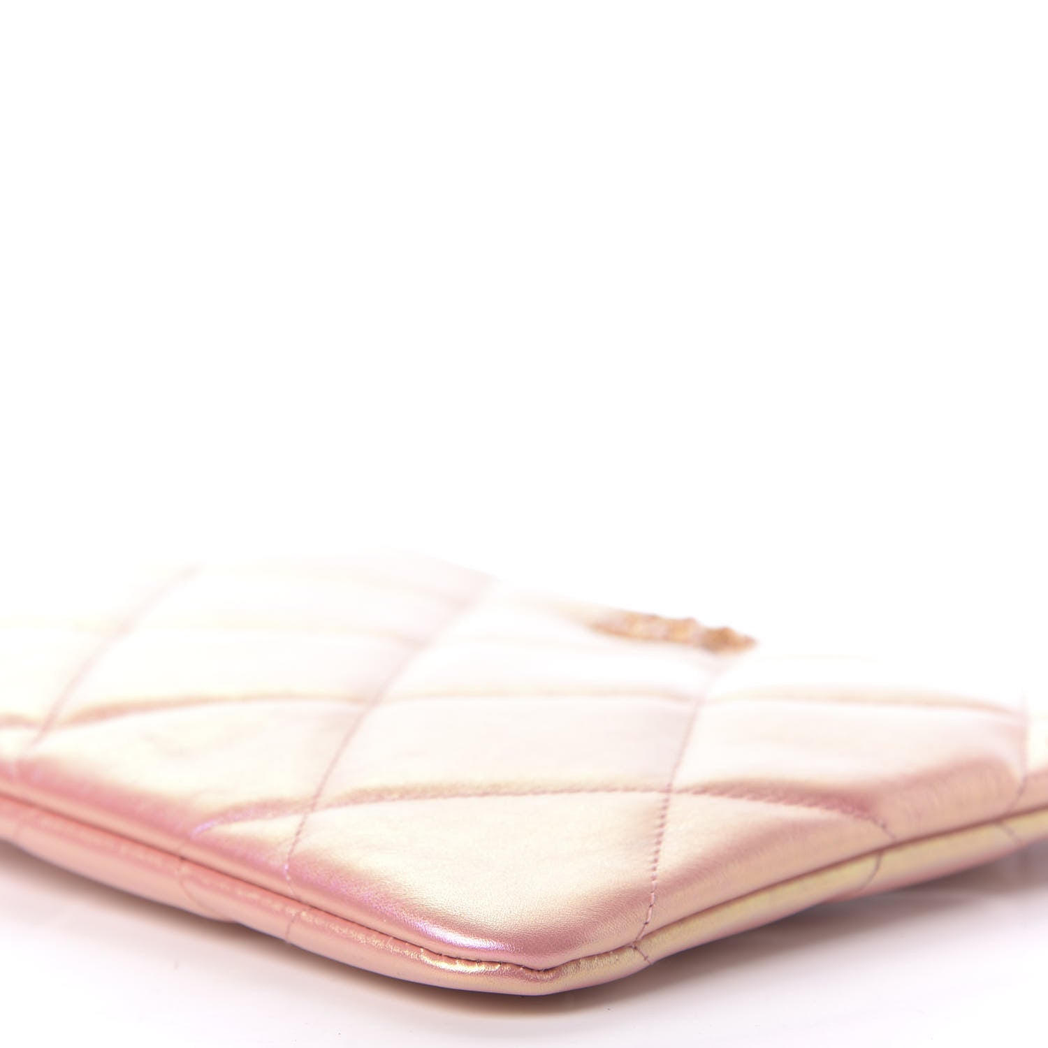Chanel Iridescent Calfskin Quilted Large 19 Pouch Pink 7 of 10