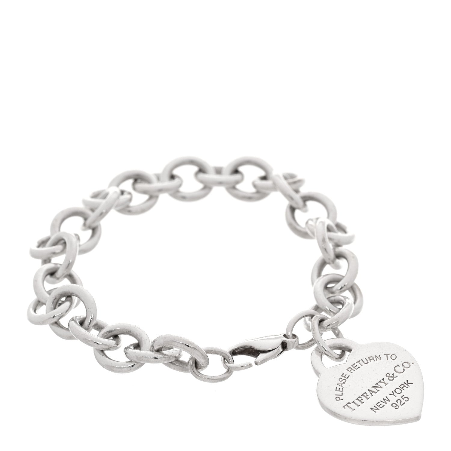 Tiffany Sterling Silver Return to Tiffany Heart Tag Charm Bracelet 1 of 5