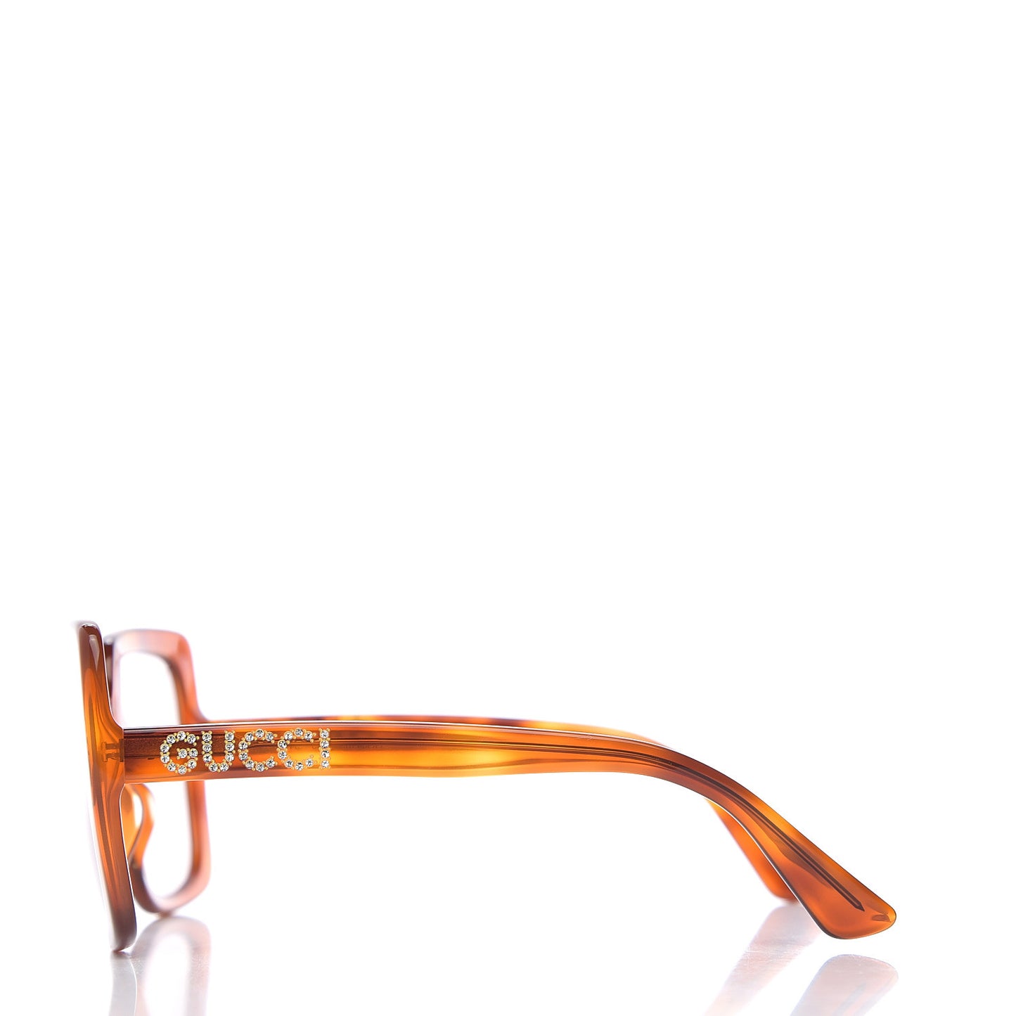 Crystal Square Frame Sunglasses GG0418S Tortoiseshell